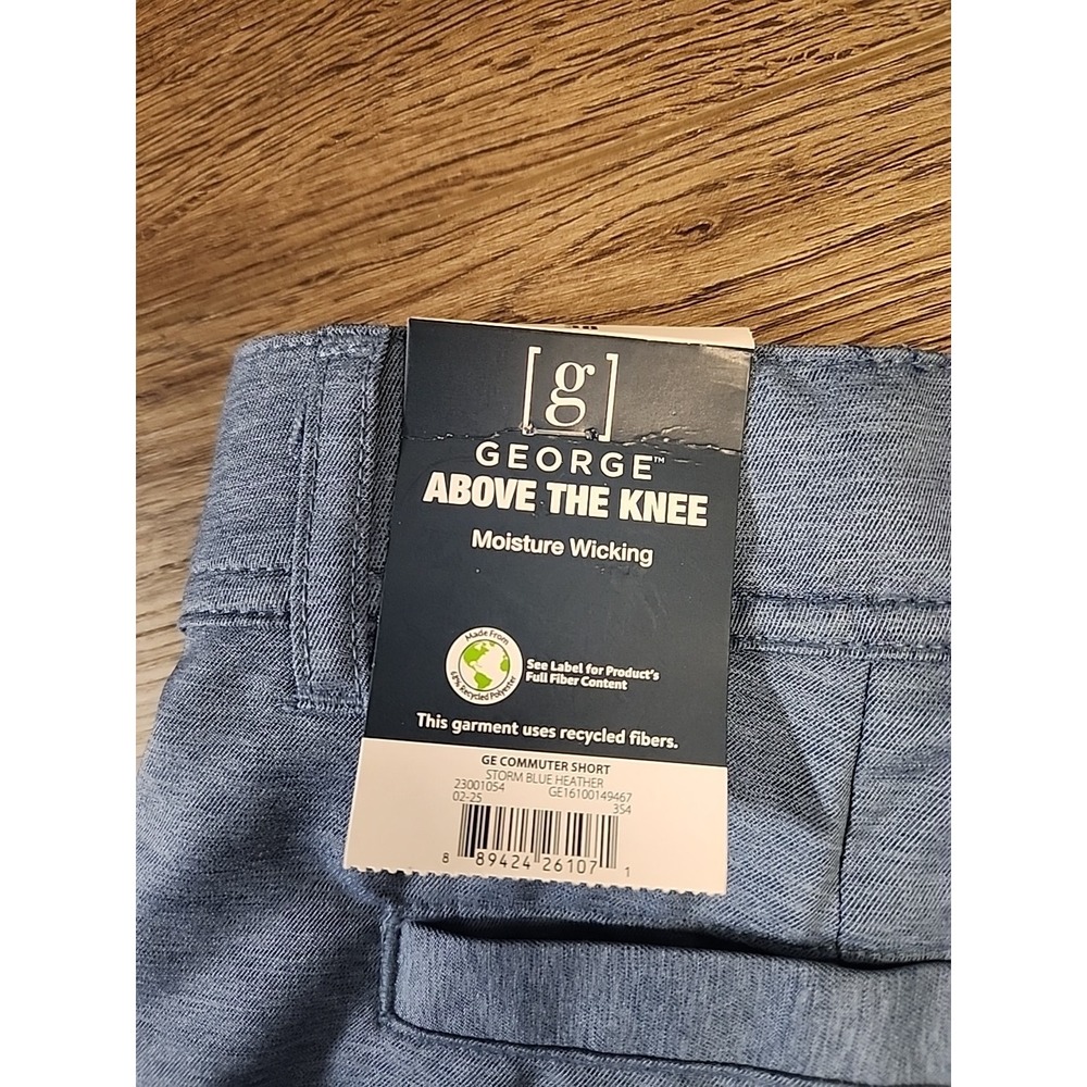 Sz‎ 38 Mens Storm Blue Heather George Commuter Shorts 9" inseam - Picture 3 of 3